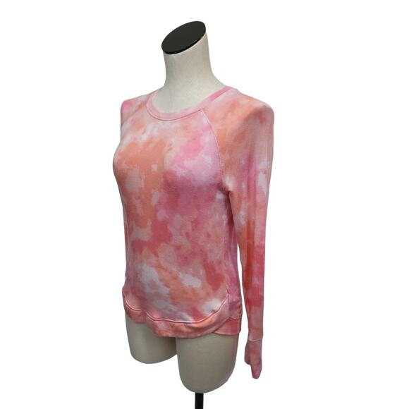 Athleta Mindset Printed Crewneck Pullover Sweatshirt Pink Tie Dye Size XS - Picture 7 of 11